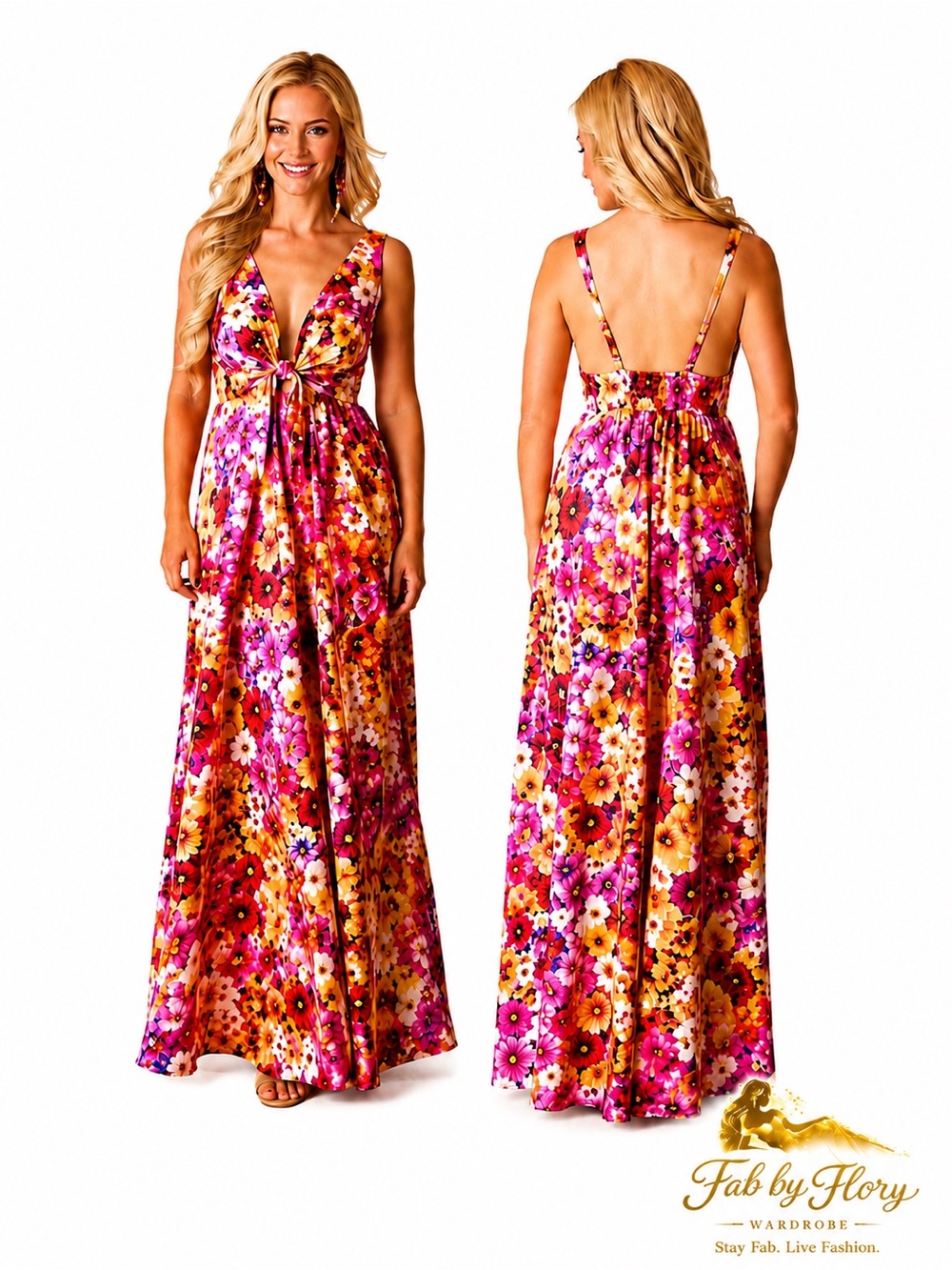 BUDDY LOVE ✨ ZENA PLUNGING NECK MAXI DRESS - SUNSHINE